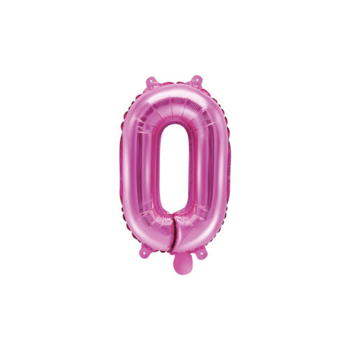 Folinis balionas "0", tamsiai rožinis (35 cm)