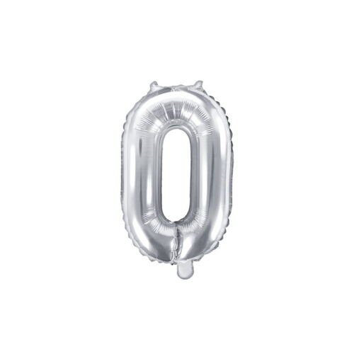 Folinis balionas "0", sidabrinis (35 cm)