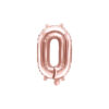 Folinis balionas "0", rožinis auksas (35 cm)