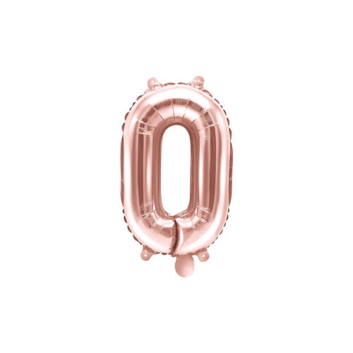 Folinis balionas "0", rožinis auksas (35 cm)