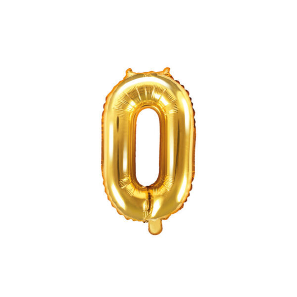 Folinis balionas "0", auksinis (35 cm)