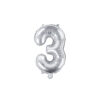 Folinis balionas "3", sidabrinis (35 cm)