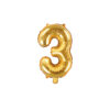 Folinis balionas "3", auksinis (35 cm)
