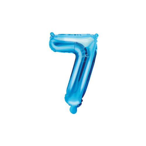 Folinis balionas "7", mėlynas (35 cm)