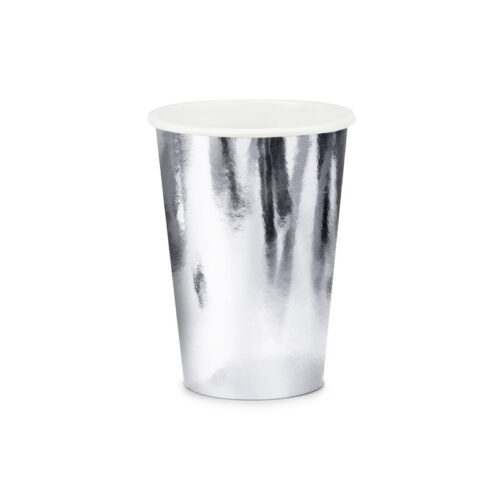 Popieriniai puodeliai, sidabriniai (6 vnt./ 220 ml.)