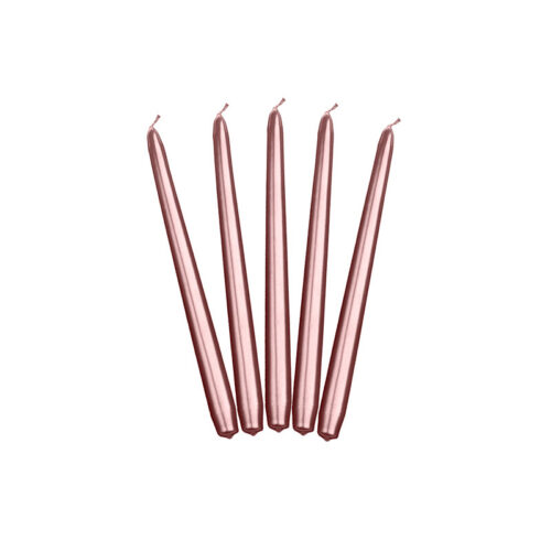 SKMET-019R_01_S Žvakė, rožinio aukso perlamutrinė (24 cm)