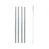 Metaliniai šiaudeliai su šepetėliu, sidabriniai (5 vnt.)