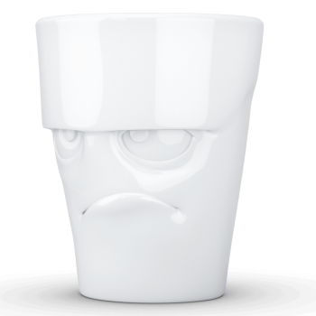 Porcelianins puodelis su ąsele "Grumpy", baltas 350ml