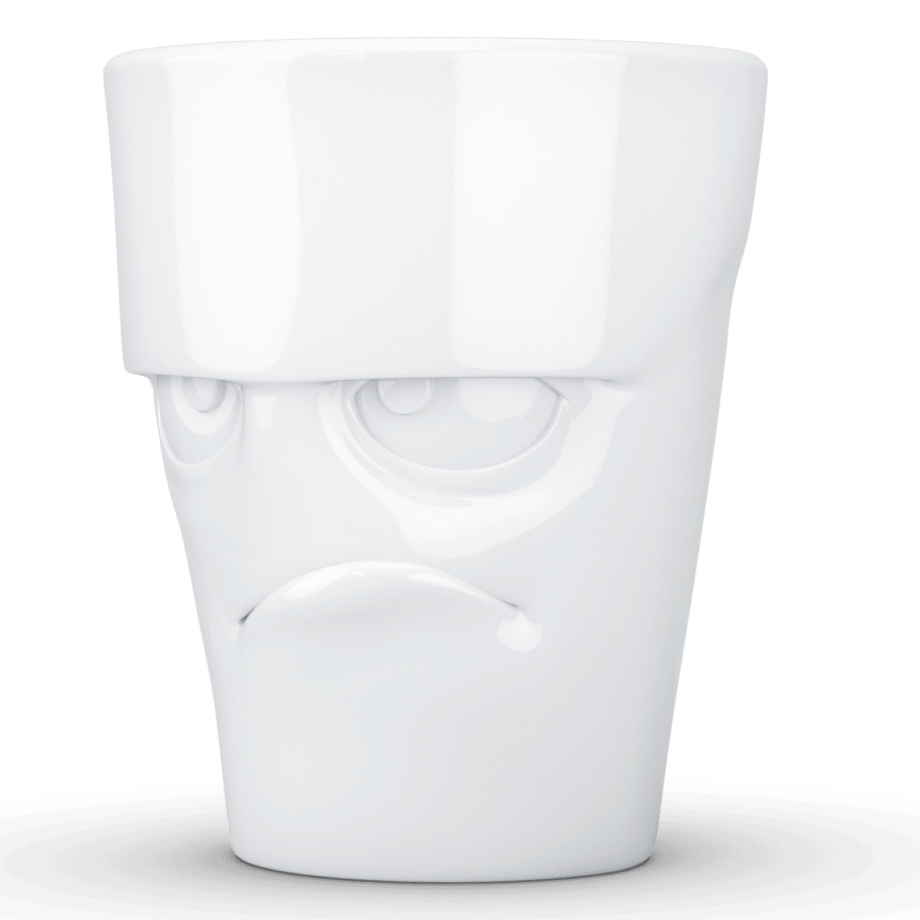 Porcelianins puodelis su ąsele "Grumpy", baltas 350ml