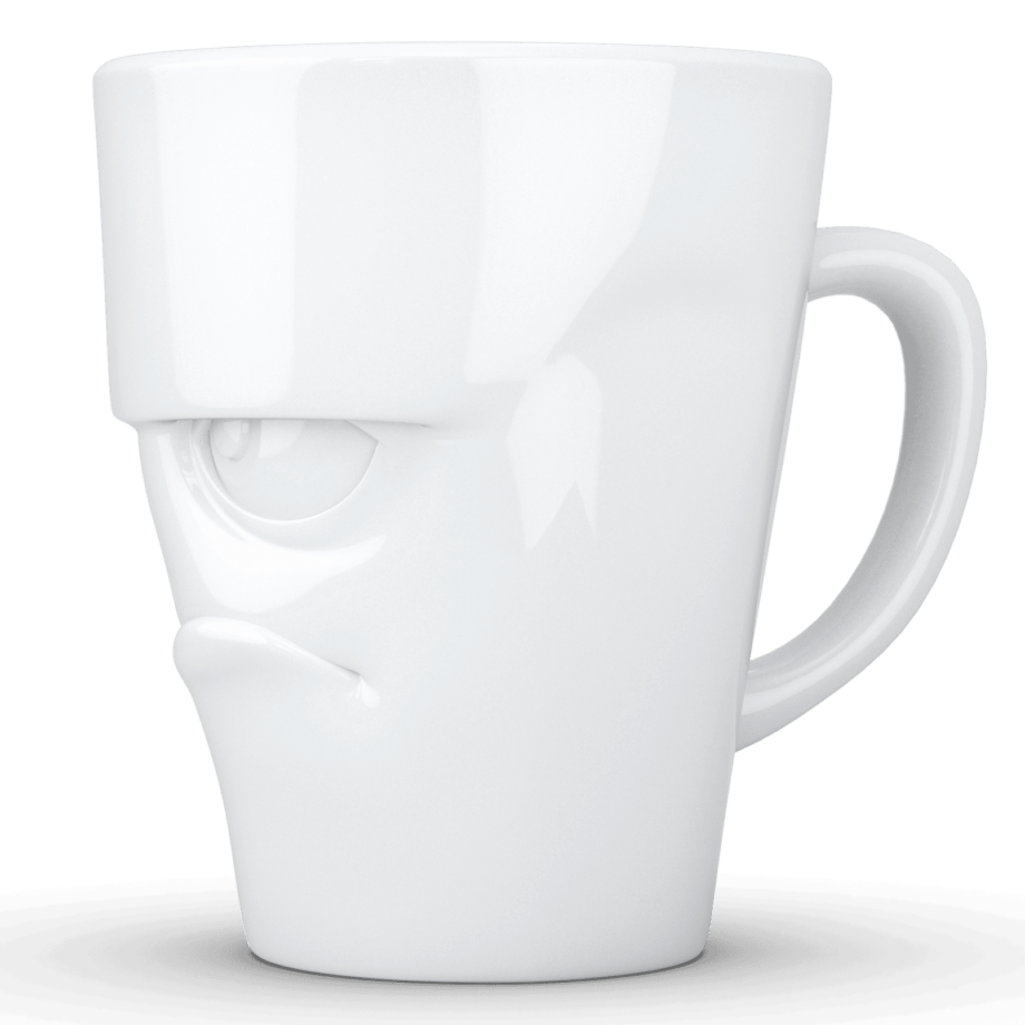Porcelianins puodelis su ąsele "Grumpy", baltas 350ml
