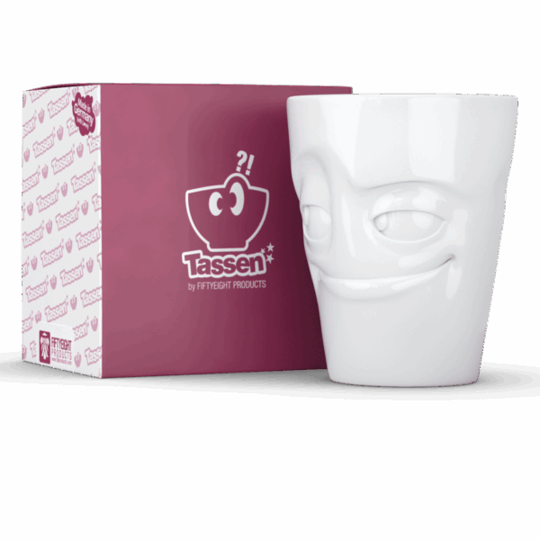 Porcelianinis puodelis su ąsele "Impish", baltas 350ml