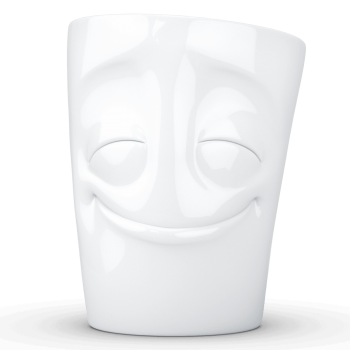 Porcelianins puodelis su ąsele "Cheery", baltas 350ml