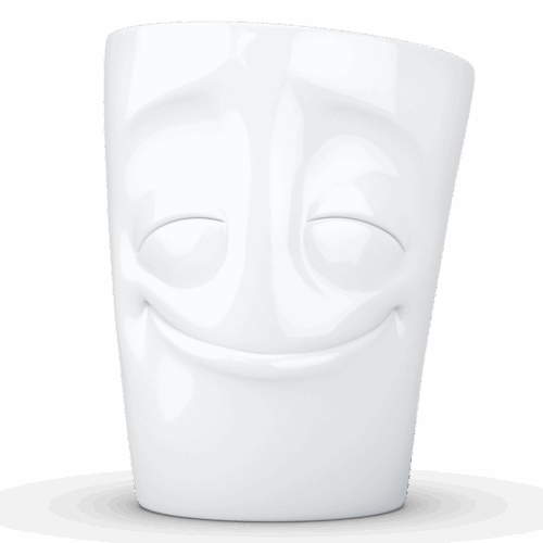 Porcelianinis puodelis su ąsele "Cheery", baltas 350ml