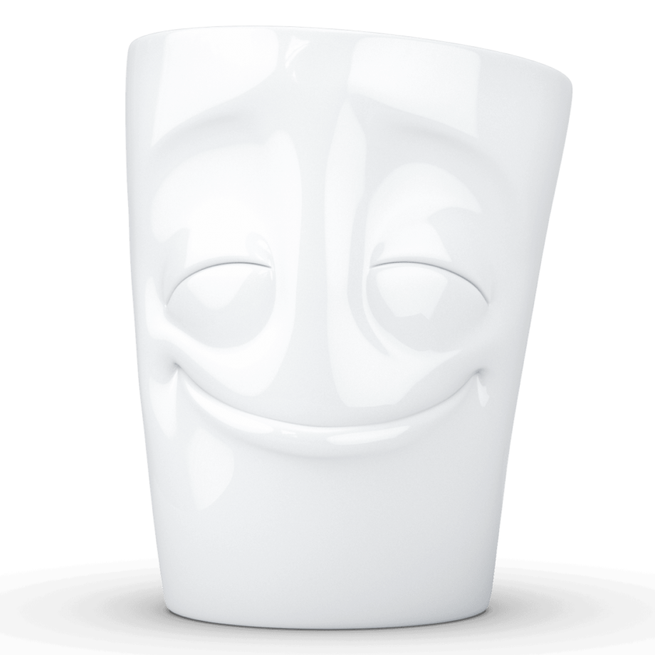Porcelianins puodelis su ąsele "Cheery", baltas 350ml