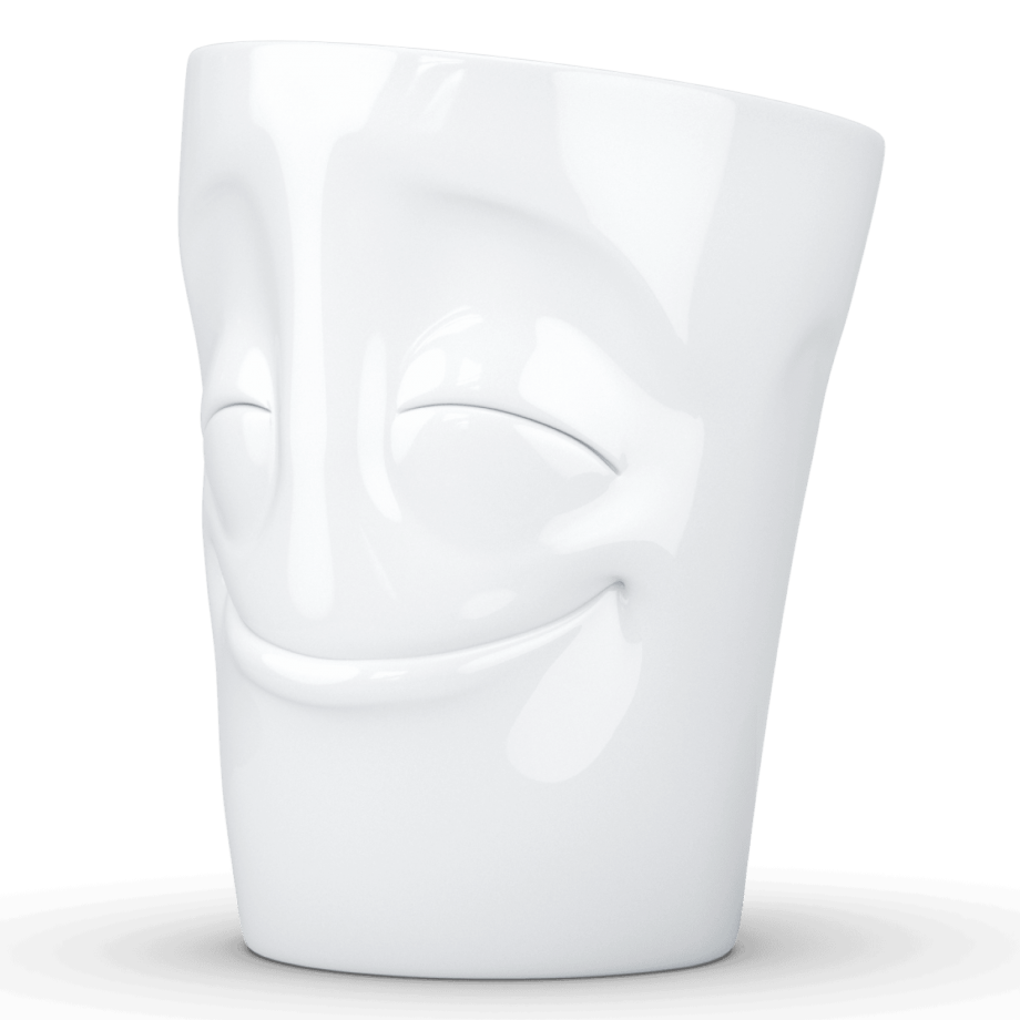 Porcelianins puodelis su ąsele "Cheery", baltas 350ml