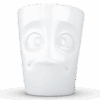 Porcelianinis puodelis su ąsele "Baffled", baltas 350ml