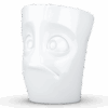 Porcelianinis puodelis su ąsele "Baffled", baltas 350ml