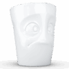 Porcelianinis puodelis su ąsele "Baffled", baltas 350ml