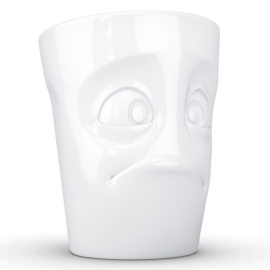Porcelianins puodelis su ąsele "Baffled", baltas 350ml