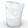 Porcelianinis puodelis su ąsele "Baffled", baltas 350ml