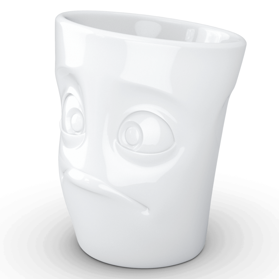 Porcelianins puodelis su ąsele "Baffled", baltas 350ml