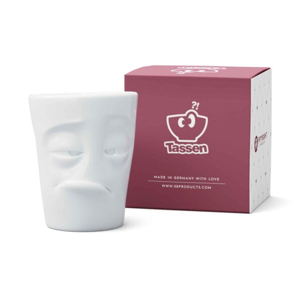 Porcelianinis puodelis su ąsele "Snoozy", baltas 350ml
