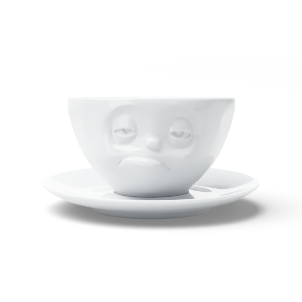 Porcelianinis puodelis su lėkštute "Snoozy", baltas 200ml