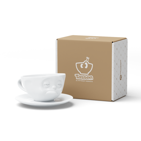 Porcelianinis puodelis su lėkštute "Snoozy", baltas 200ml