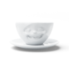 Porcelianinis puodelis su lėkštute "Laughing", baltas 200ml