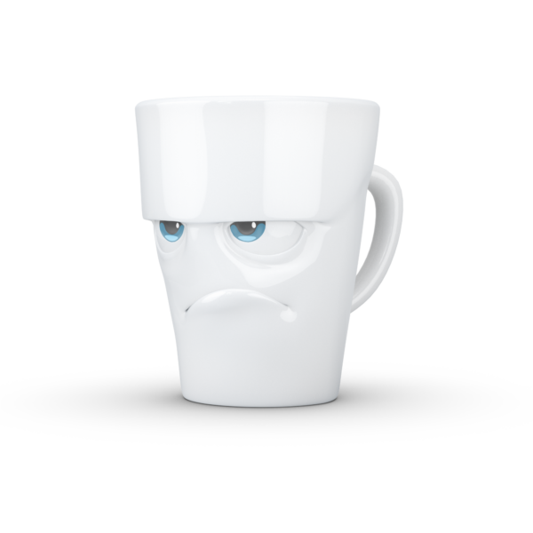 Porcelianins puodelis su ąsele „Grumpy”, spalvotas 350ml